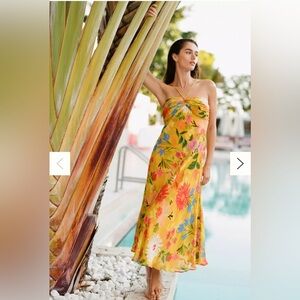 Brand New Floral Yellow Midi Dress